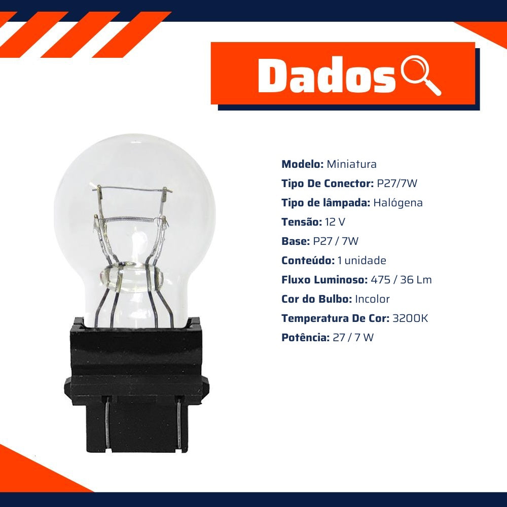 10 Lâmpadas 27/7W 12V - Gauss - GL3157 - (10)