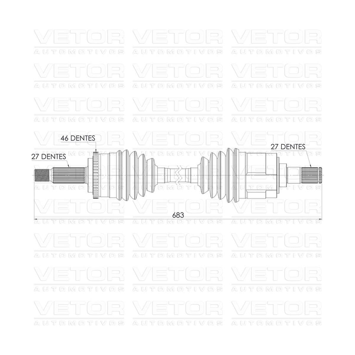 Semieixo Dianteiro Esquerdo - Vetor - Vt9532 - (5)