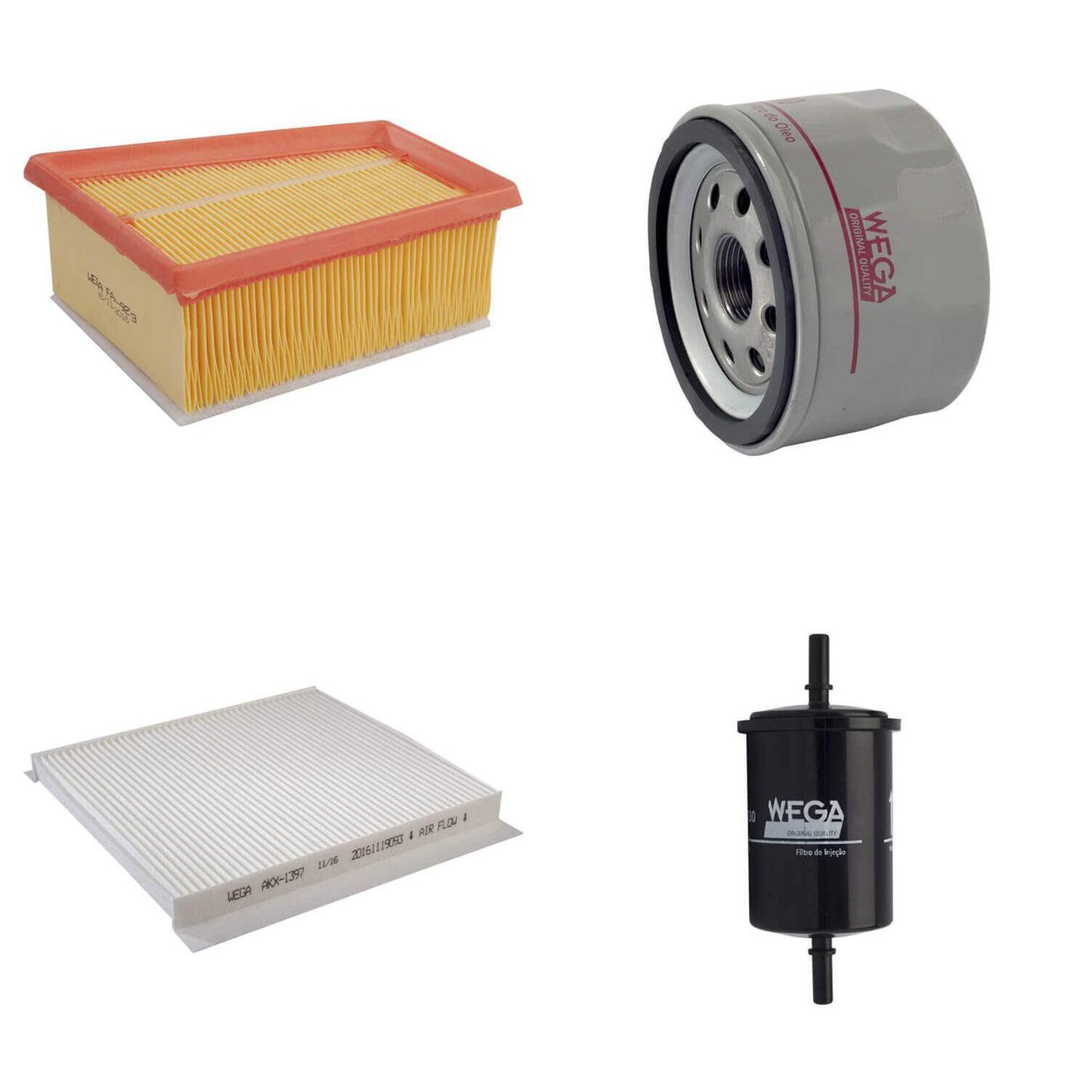 Kit Troca Completa Filtros Ar Óleo Comb Cabine Duster Logan Oroch Sandero 07/17 - Wega - WKL-263 - (9)