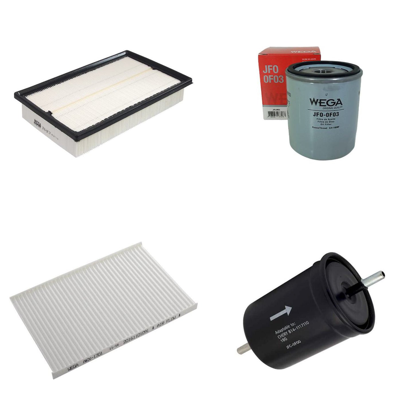 Kit de Filtros Tiggo 2 1.5 16V - Wega - Wkl-341 - (4)