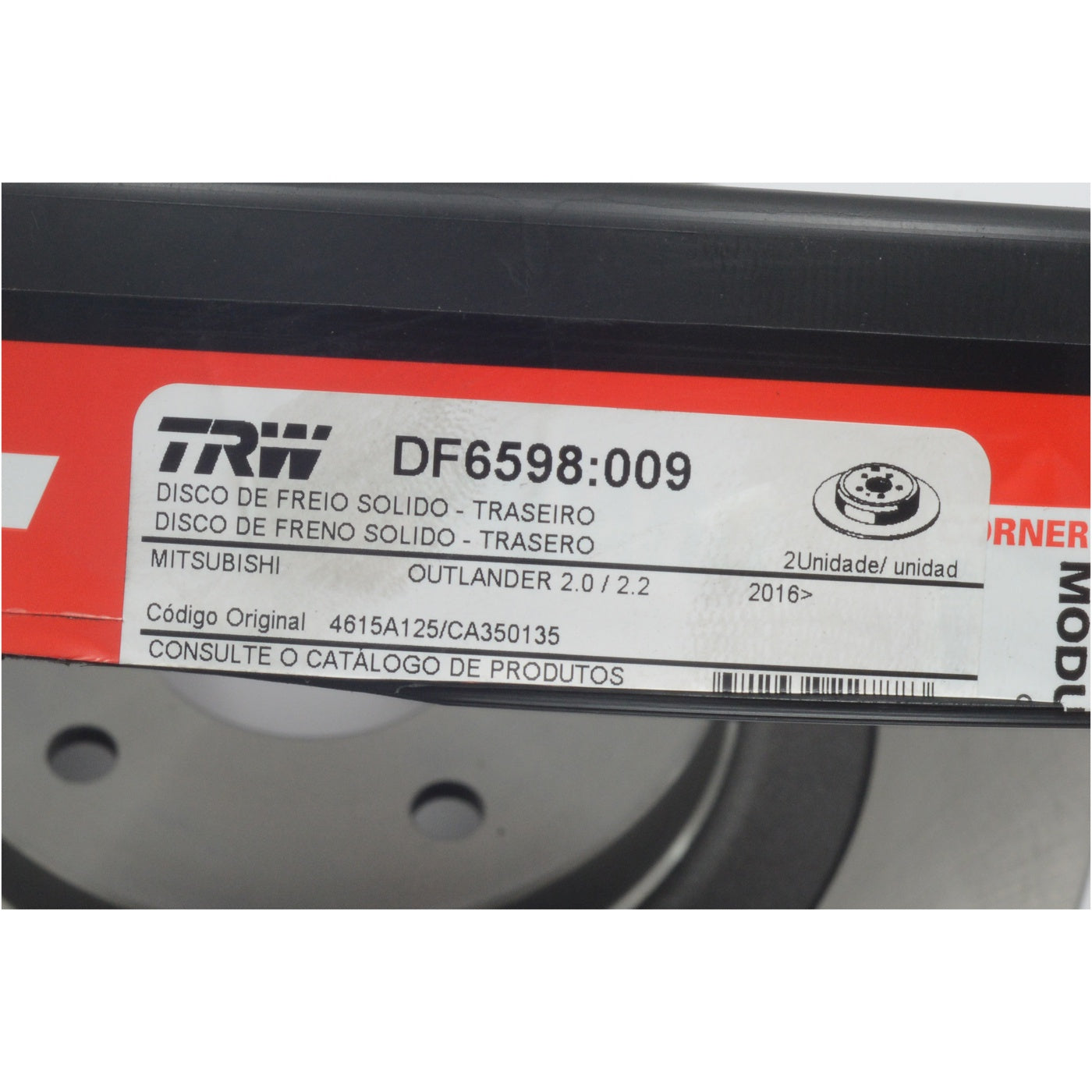 Disco de Freio Traseiro 1 Unidade - TRW - DF6598 - (3)