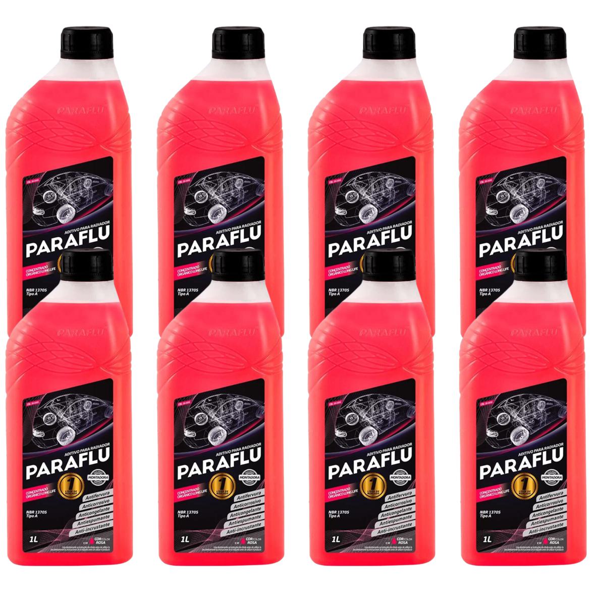 Kit 8 Litros Aditivo Radiador Concentrado Rosa Montadora Orgânico - Paraflu - 10-3010 - (1)