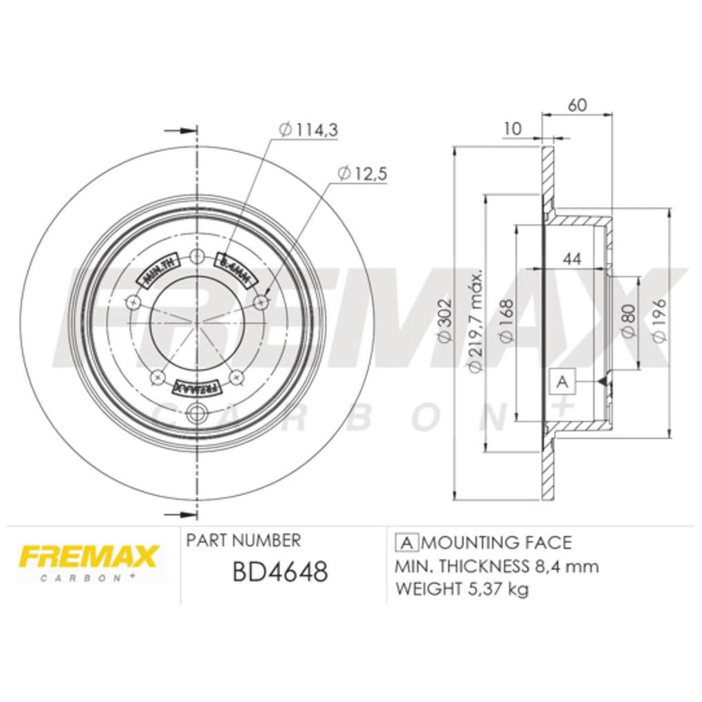 Par de Discos de Freio Sólido Traseiro - Fremax - BD4648 - (2)