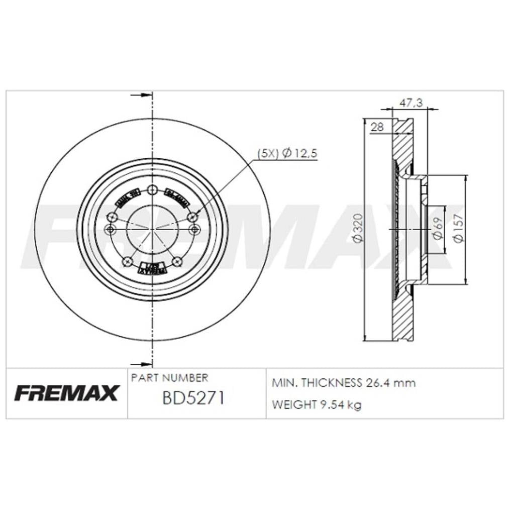 Par de Discos de Freio Ventilado Dianteiro - Fremax - BD5271 - (2)