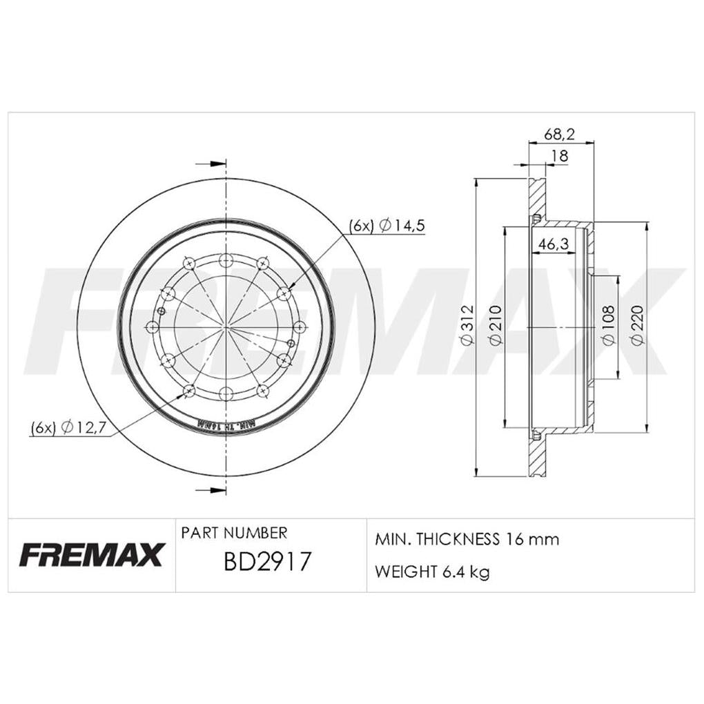 Par de Discos de Freio Ventilado Traseiro - Fremax - BD2917 - (2)