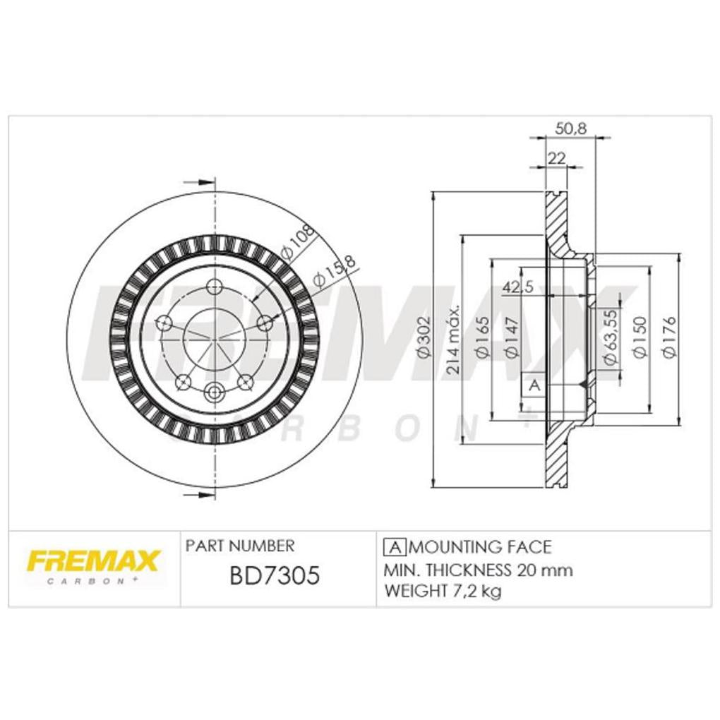 Par de Discos de Freio Ventilado Traseiro - Fremax - BD7305 - (2)