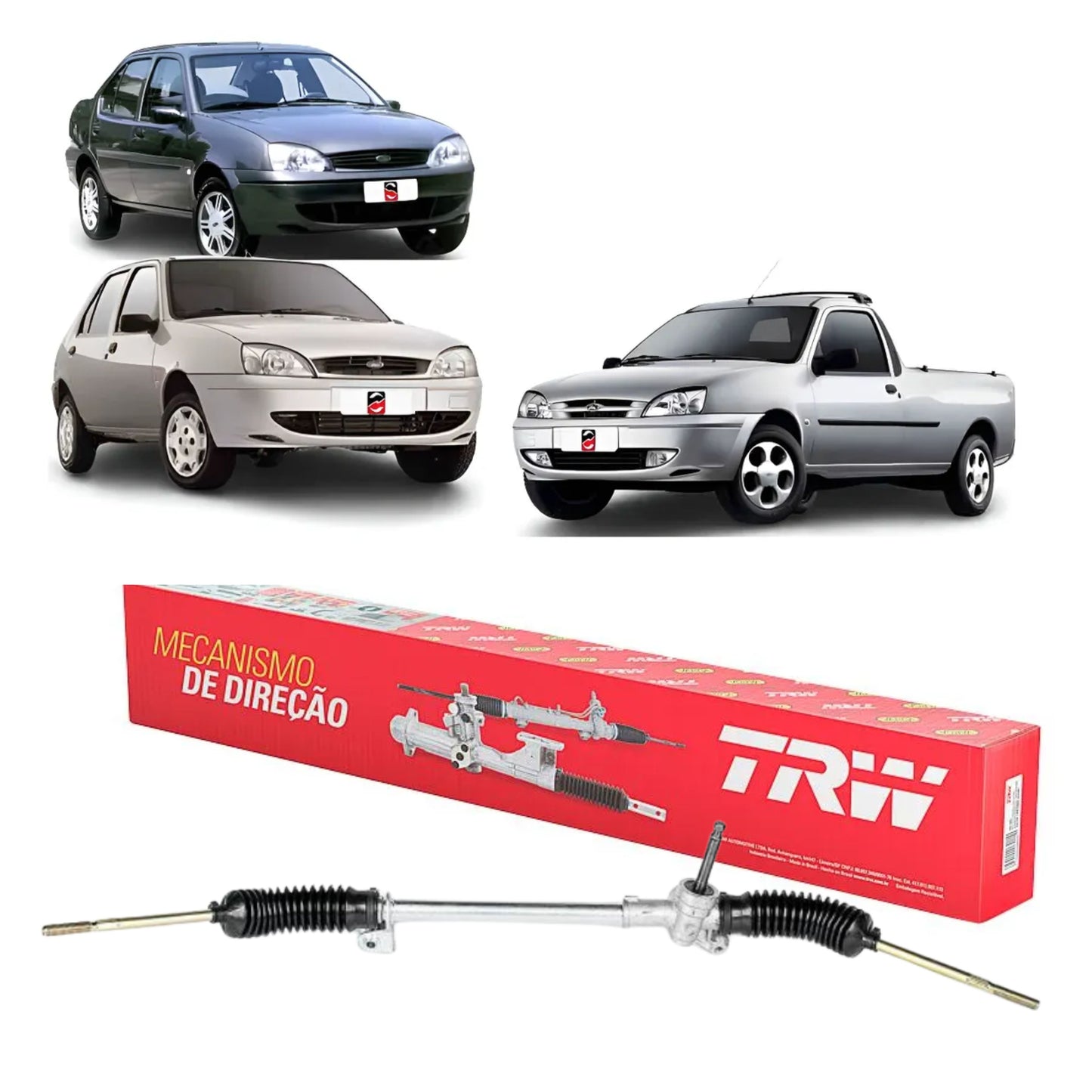 Caixa de Direção Mecânica para Ford Courier Fiesta - TRW - 15900172S - (1)