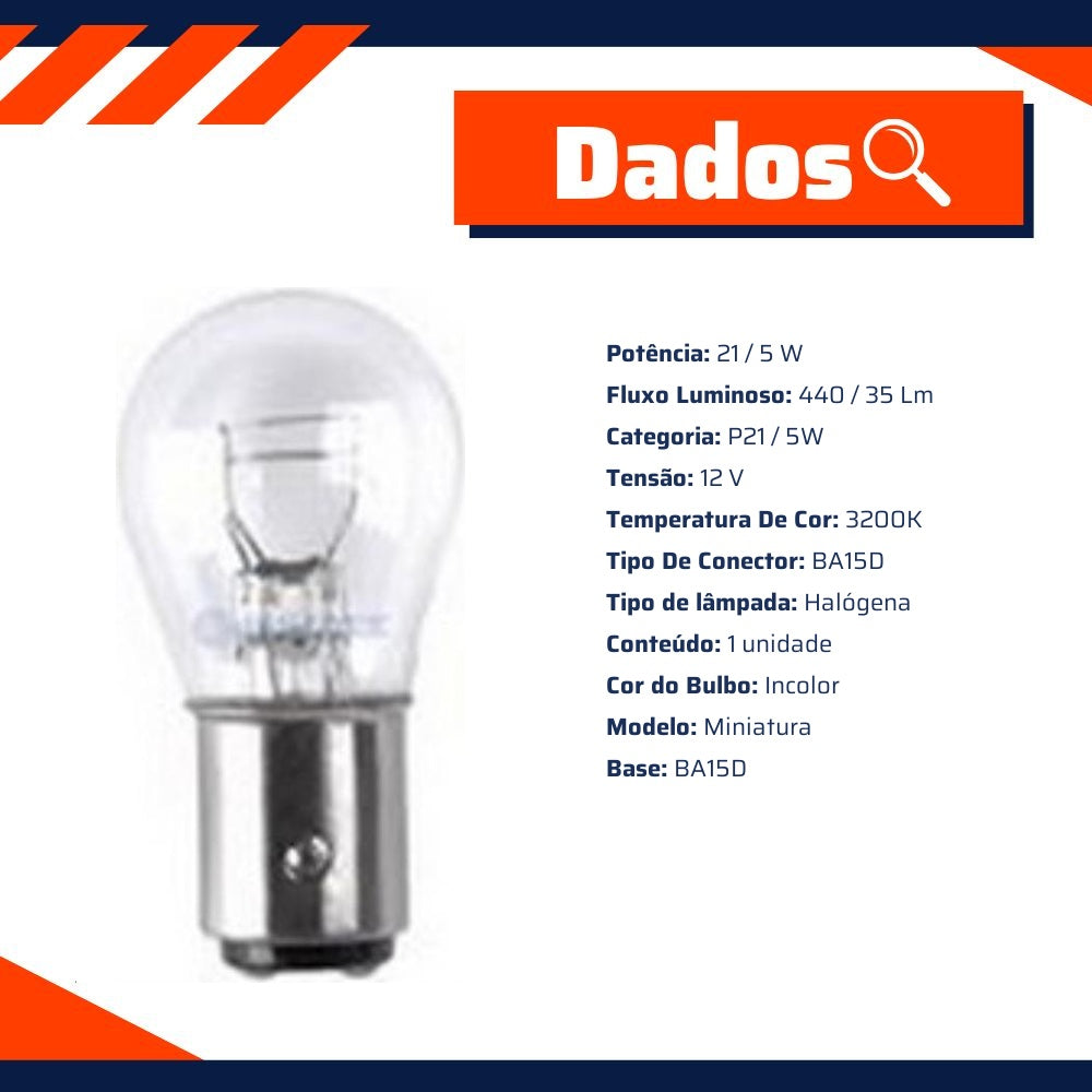 10 Lâmpadas 21/5W 12V - Gauss - GL1176 - (10)