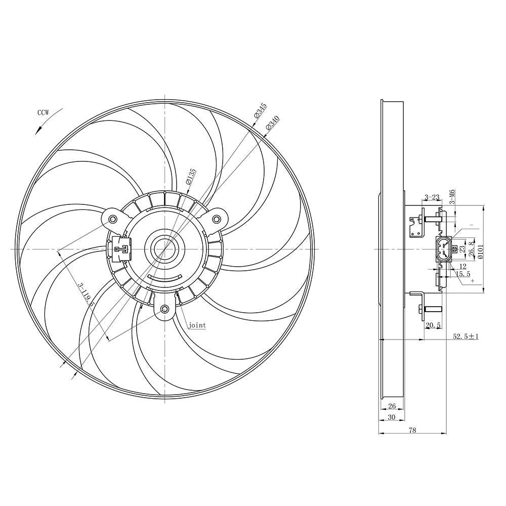 Eletroventilador - Gauss - GE1023 - (8)