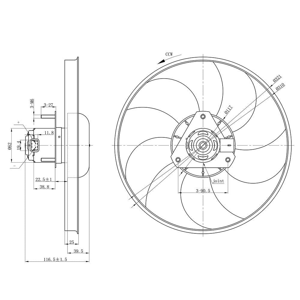 Eletroventilador - Gauss - GE1016 - (3)