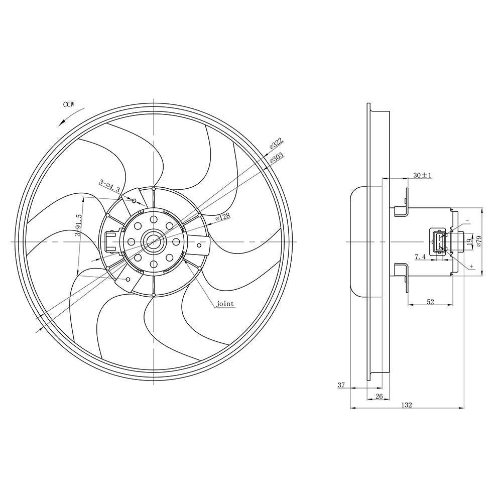 Eletroventilador - Gauss - GE1056 - (3)