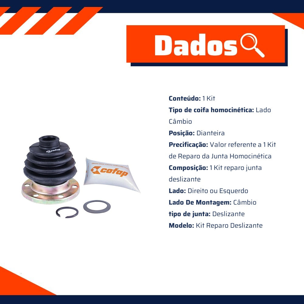 Kit Reparo Junta Deslizante Câmbio - Cofap - KJD01203 - (7)