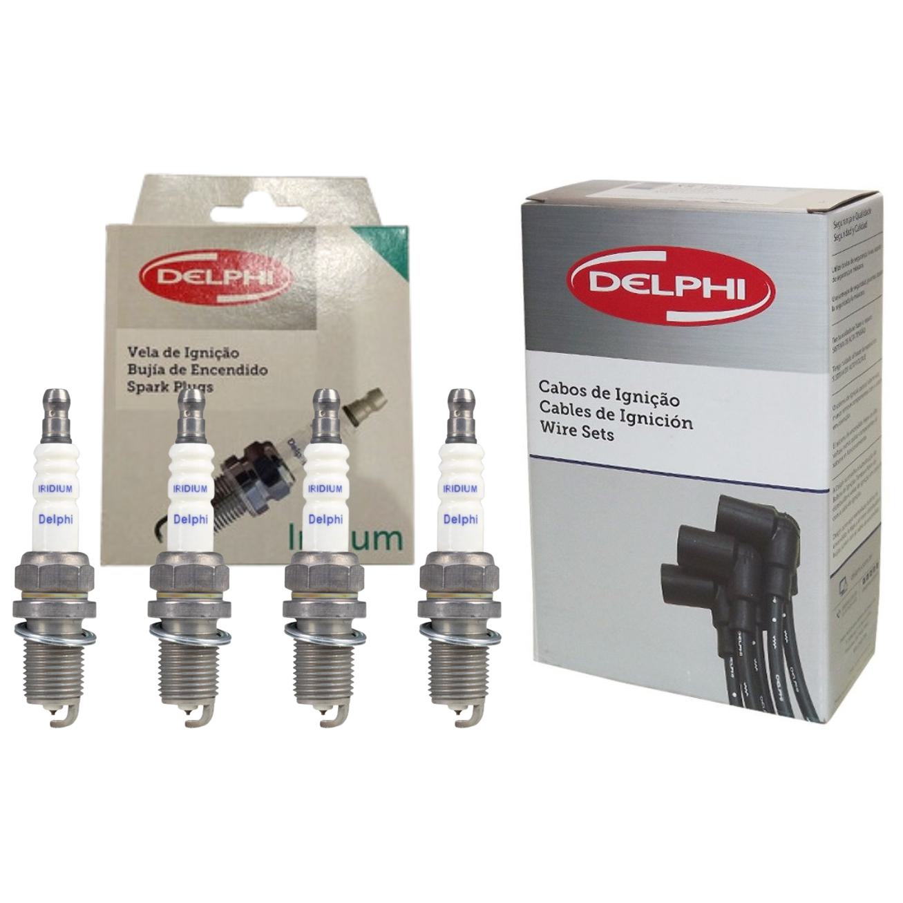 Kit Cabo de Vela e 4 Velas Ignição Iridium - Delphi - XH60002 / XS10191 - (1)