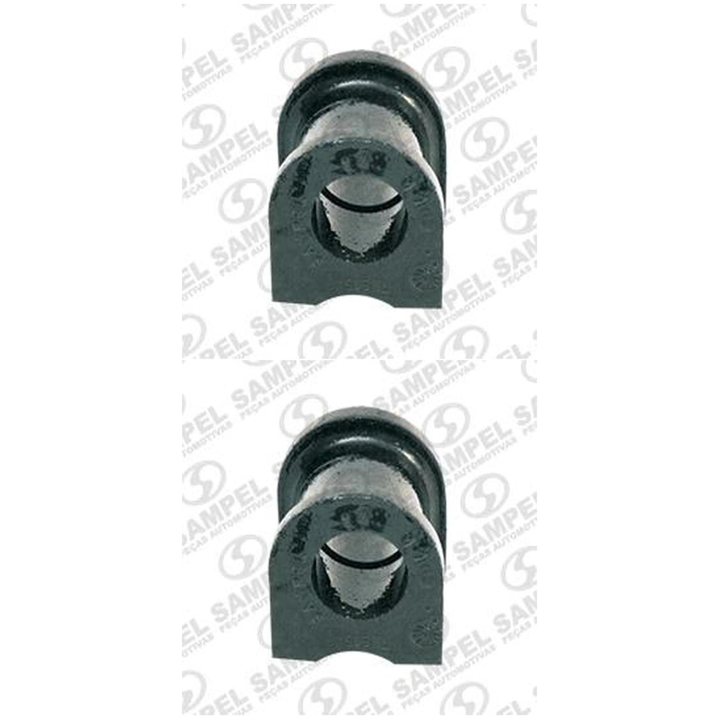 Par Bucha Da Barra Estabilizadora Dianteira (Preto) (Furo Ø 18,5 Mm) - Sampel - 1102 - (1)