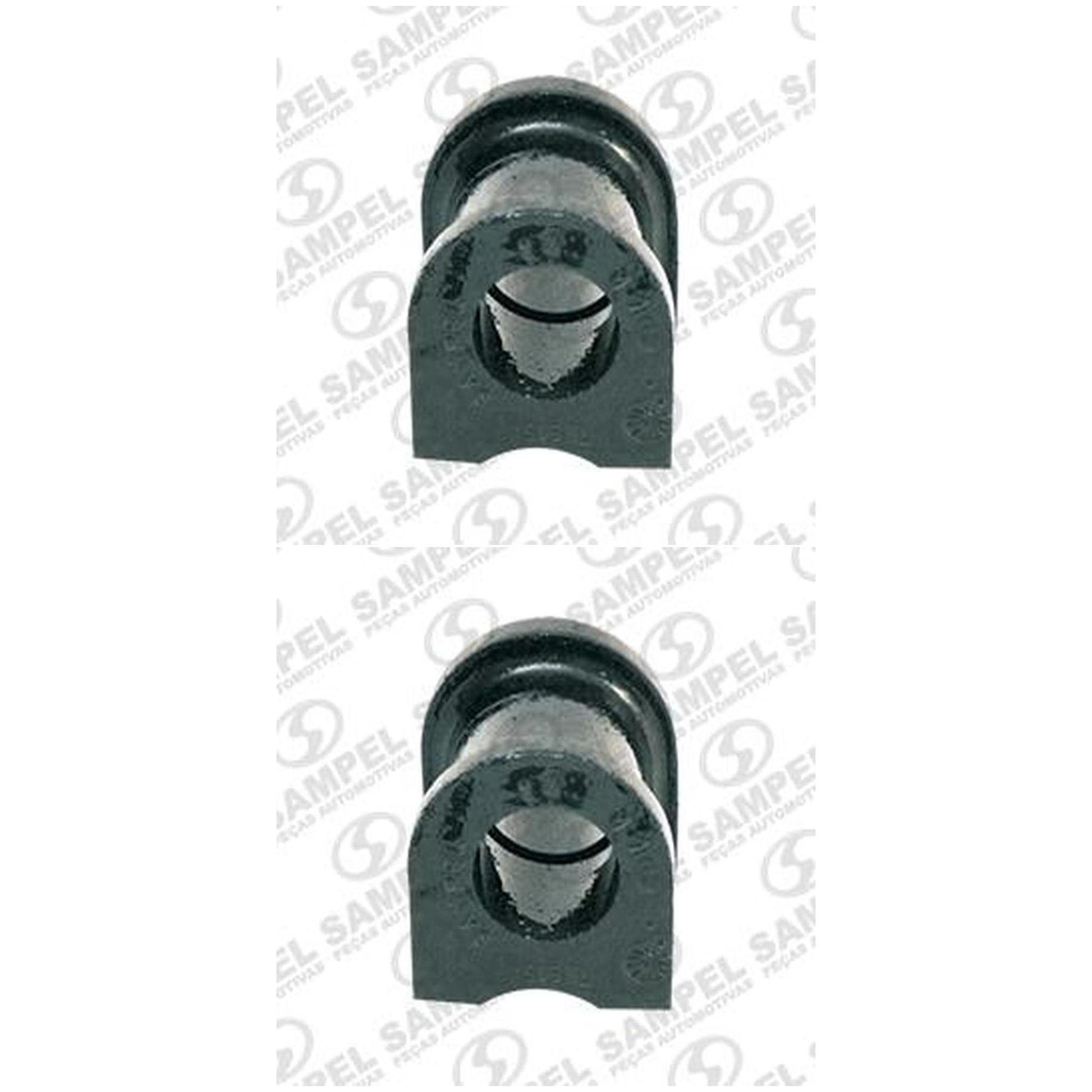 Par Bucha Da Barra Estabilizadora Dianteira (Preto) (Furo Ø 18,5 Mm) - Sampel - 1102 - (1)