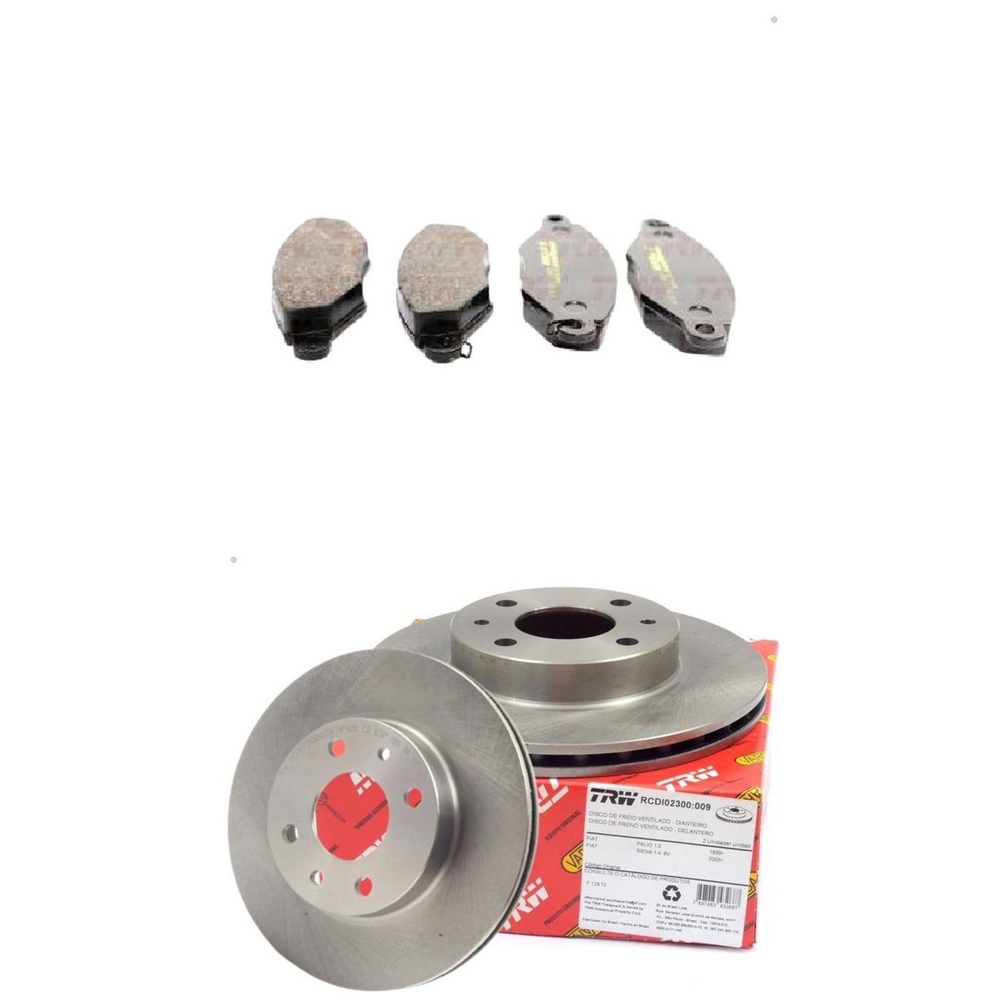 Kit Disco e Pastilha Dianteira - TRW - RCPT12830 - RCDI02300 - (1)