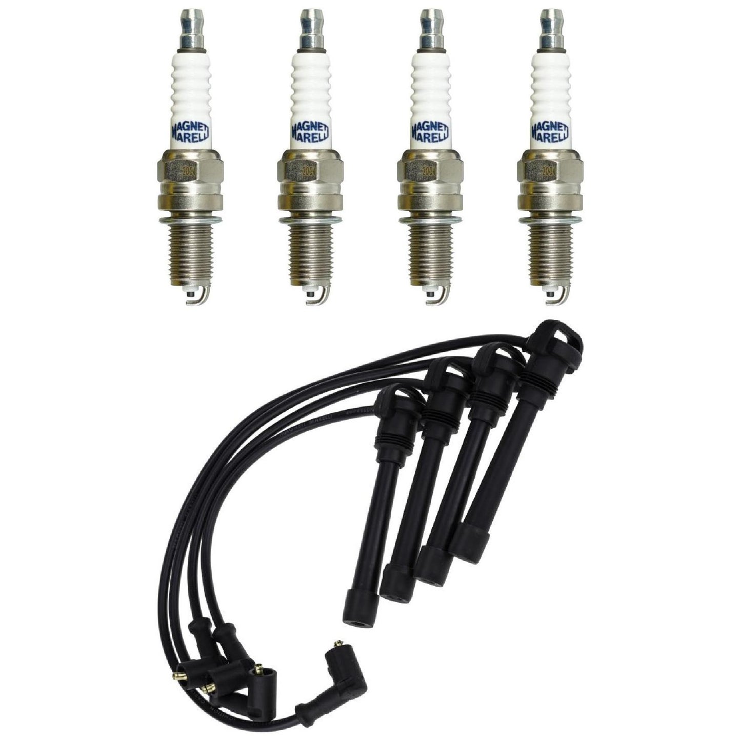 Kit 4 Vela Ignição e Cabo - Magneti Marelli - CVMT0202 / DK8RTCMM - (1)