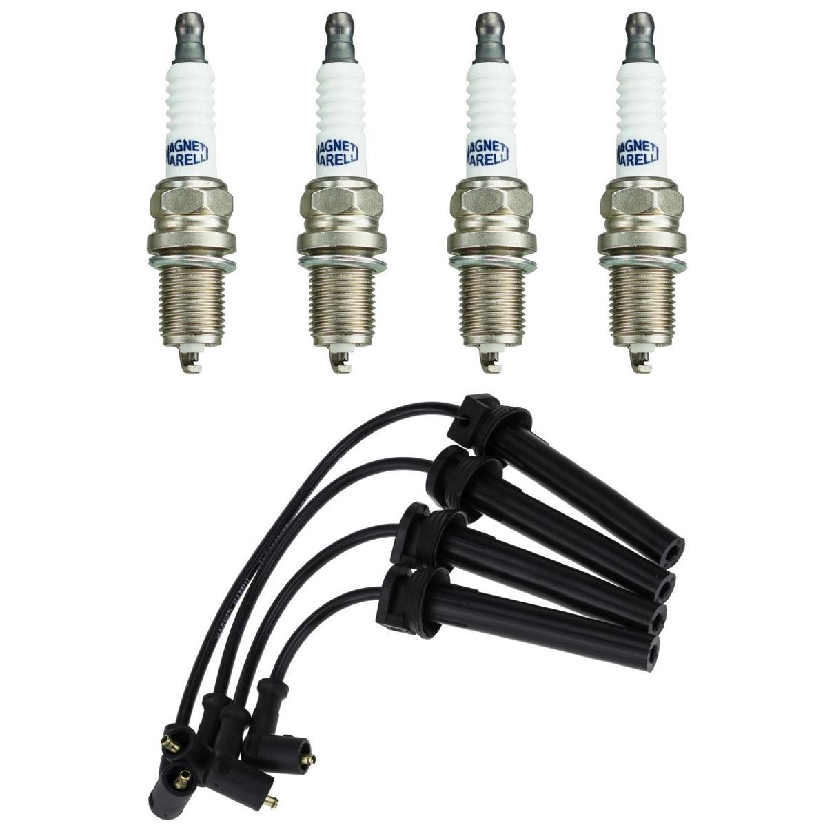 Kit 4 Vela Ignição e Cabo - Magneti Marelli - CVMT6602 / DK8RTCMM-10 - (1)