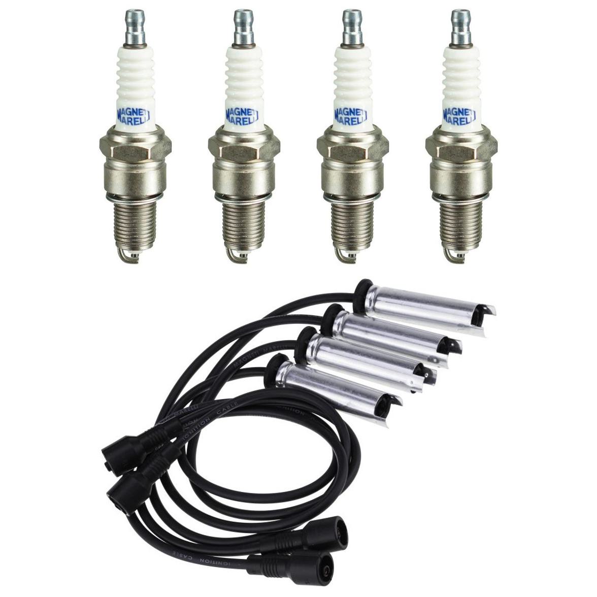 Kit 4 Vela Ignição V-Form e Cabo - Magneti Marelli - CVMG7402 / F5RFMM - (1)