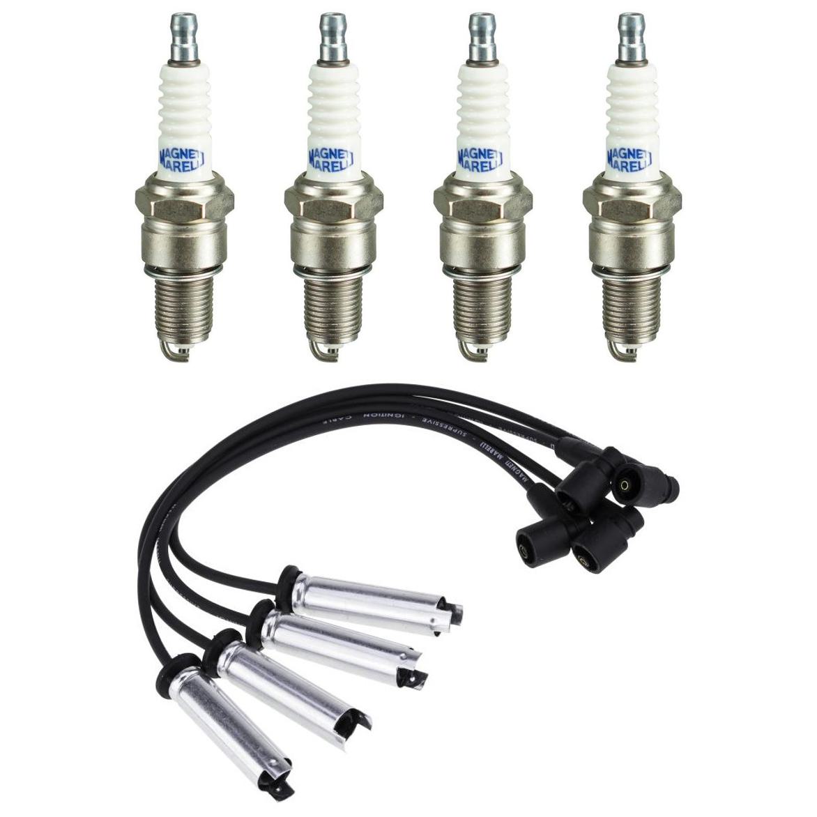 Kit 4 Vela Ignição V-Form e Cabo - Magneti Marelli - CVMG7702 / F5RFMM - (1)