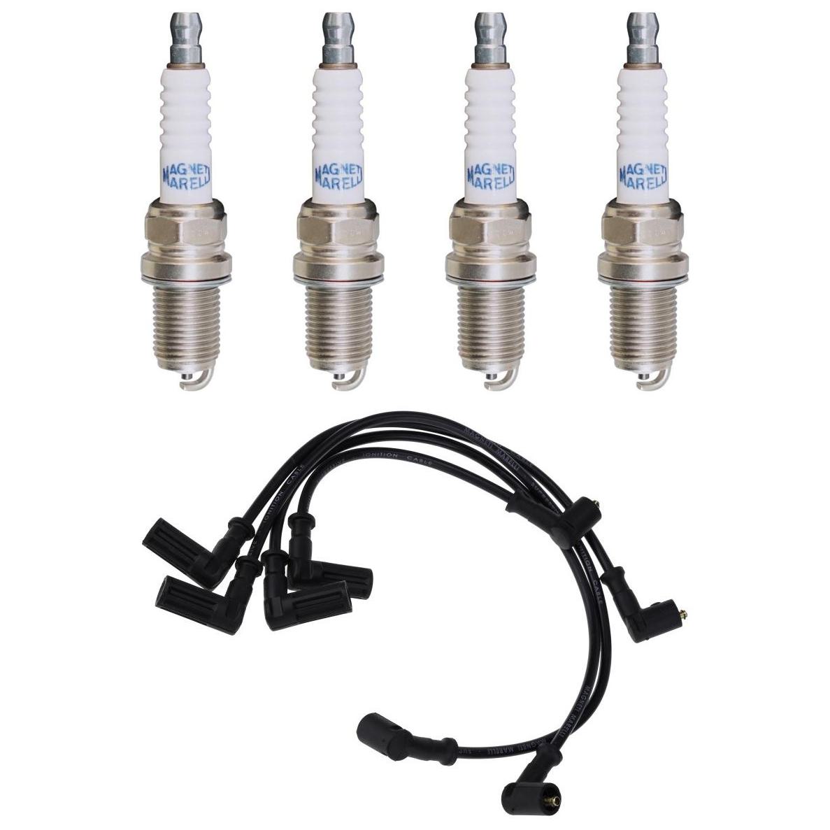Kit 4 Vela Ignição V-Form e Cabo - Magneti Marelli - CVMT5802 / F5RFMM - (1)