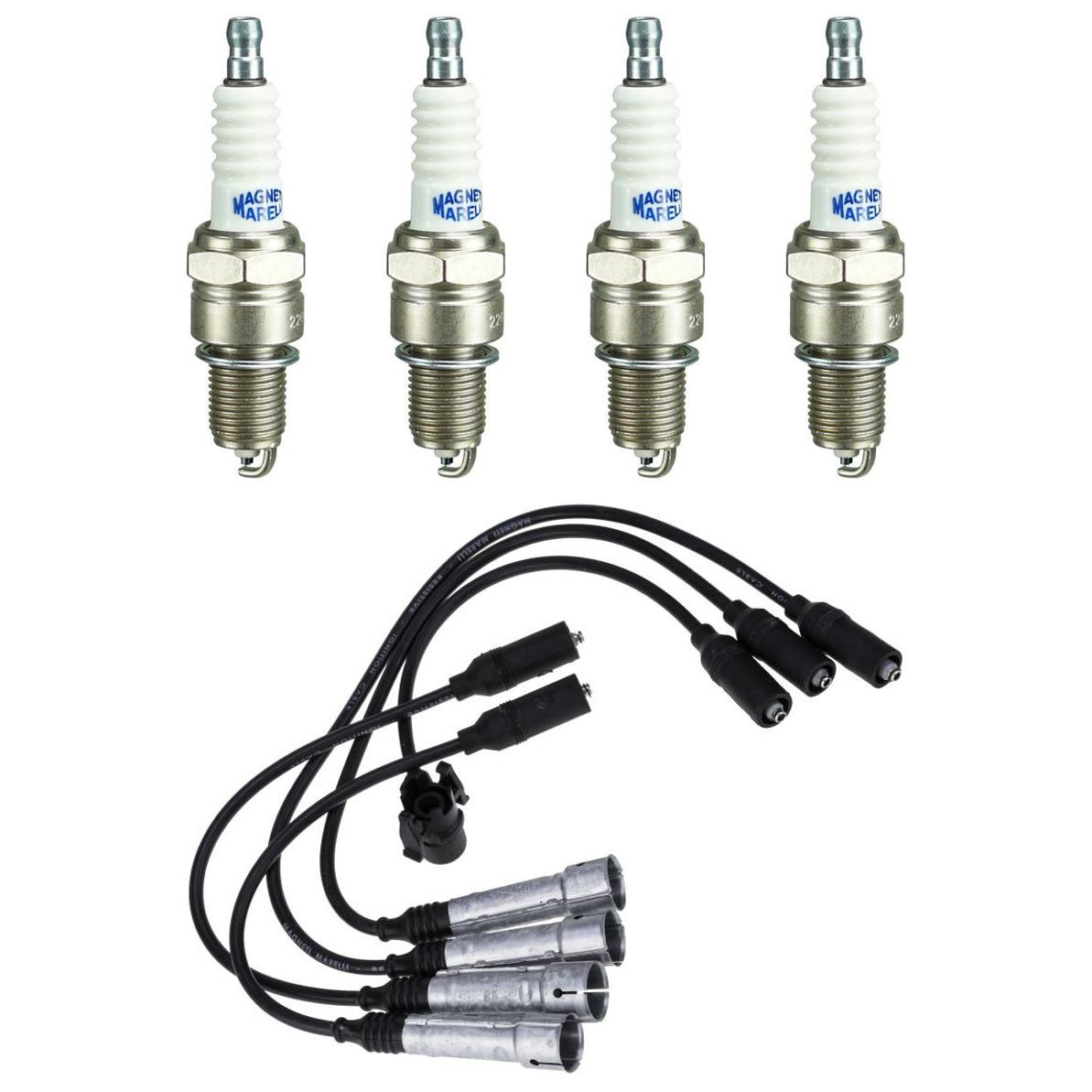Kit 4 Vela Ignição V-Form e Cabo - Magneti Marelli - CVMV1602 / F5RFMM - (1)