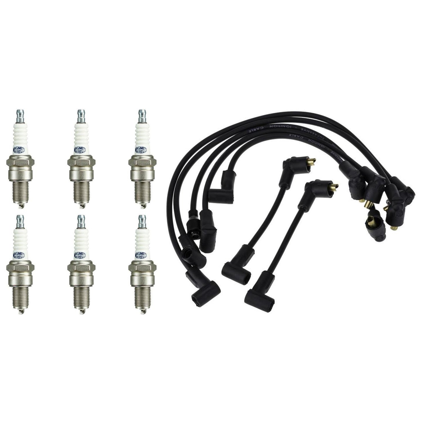 Kit 6 Vela Ignição e Cabo - Magneti Marelli - CVMG6402 / F5RTCMM - (1)