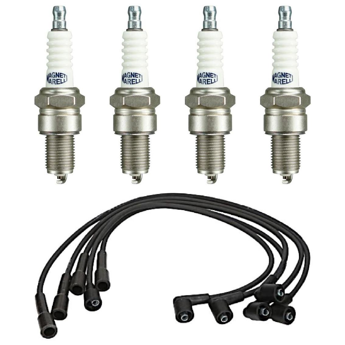 Kit 4 Vela Ignição e Cabo - Magneti Marelli - CVMS0102 / F5RTCMM - (1)