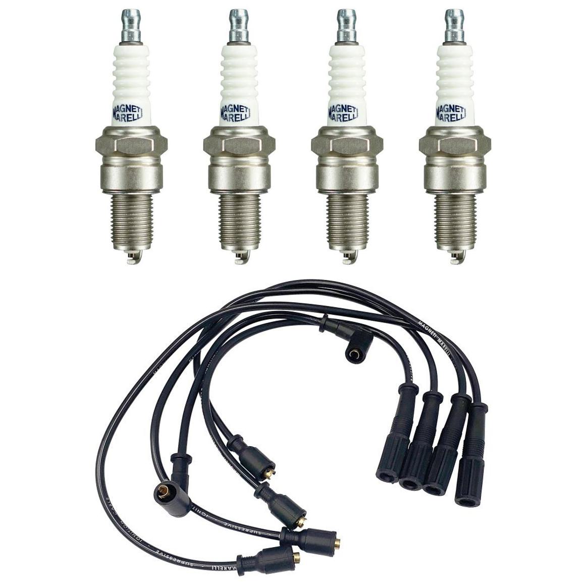 Kit 4 Vela Ignição e Cabo - Magneti Marelli - CVMT0302 / F5RTCMM - (1)