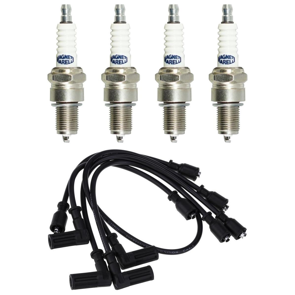 Kit 4 Vela Ignição e Cabo - Magneti Marelli - CVMT4102 / F5RTCMM - (1)