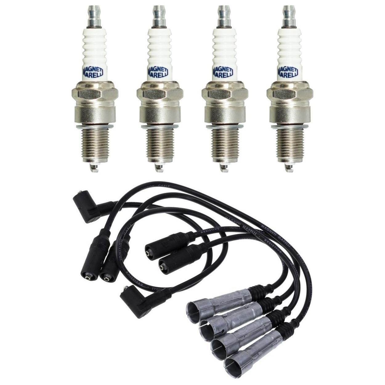Kit 4 Vela Ignição e Cabo Vela - Magneti Marelli - CVMF2502 / F5TCMM - (1)