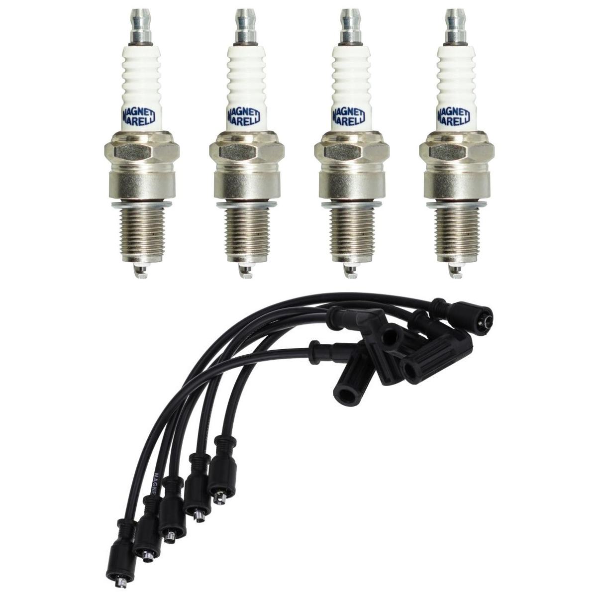 Kit 4 Vela Ignição e Cabo Vela - Magneti Marelli - CVMT4702 / F5TCMM - (1)