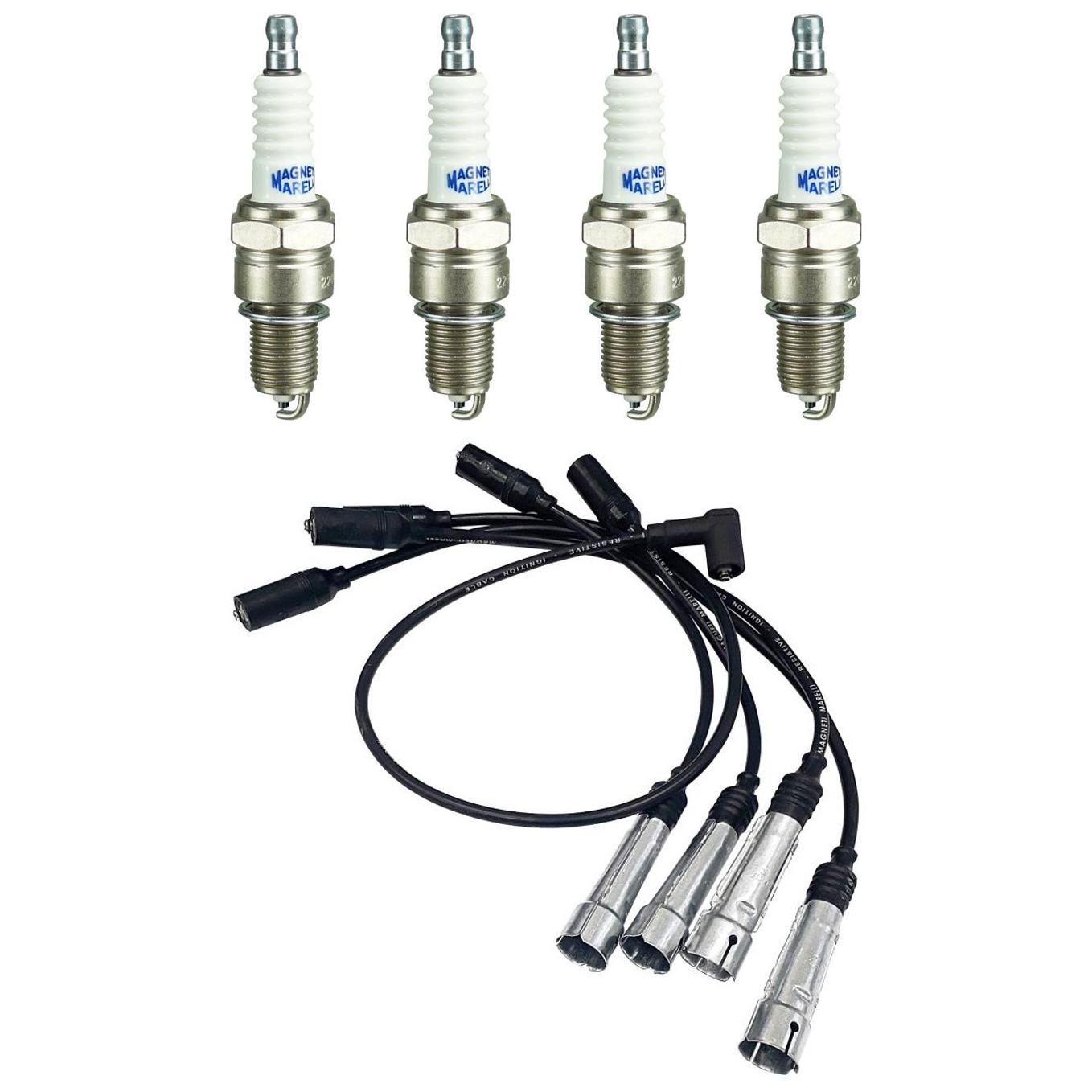 Kit 4 Vela Ignição e Cabo Vela - Magneti Marelli - CVMV0502 / F5TCMM - (1)