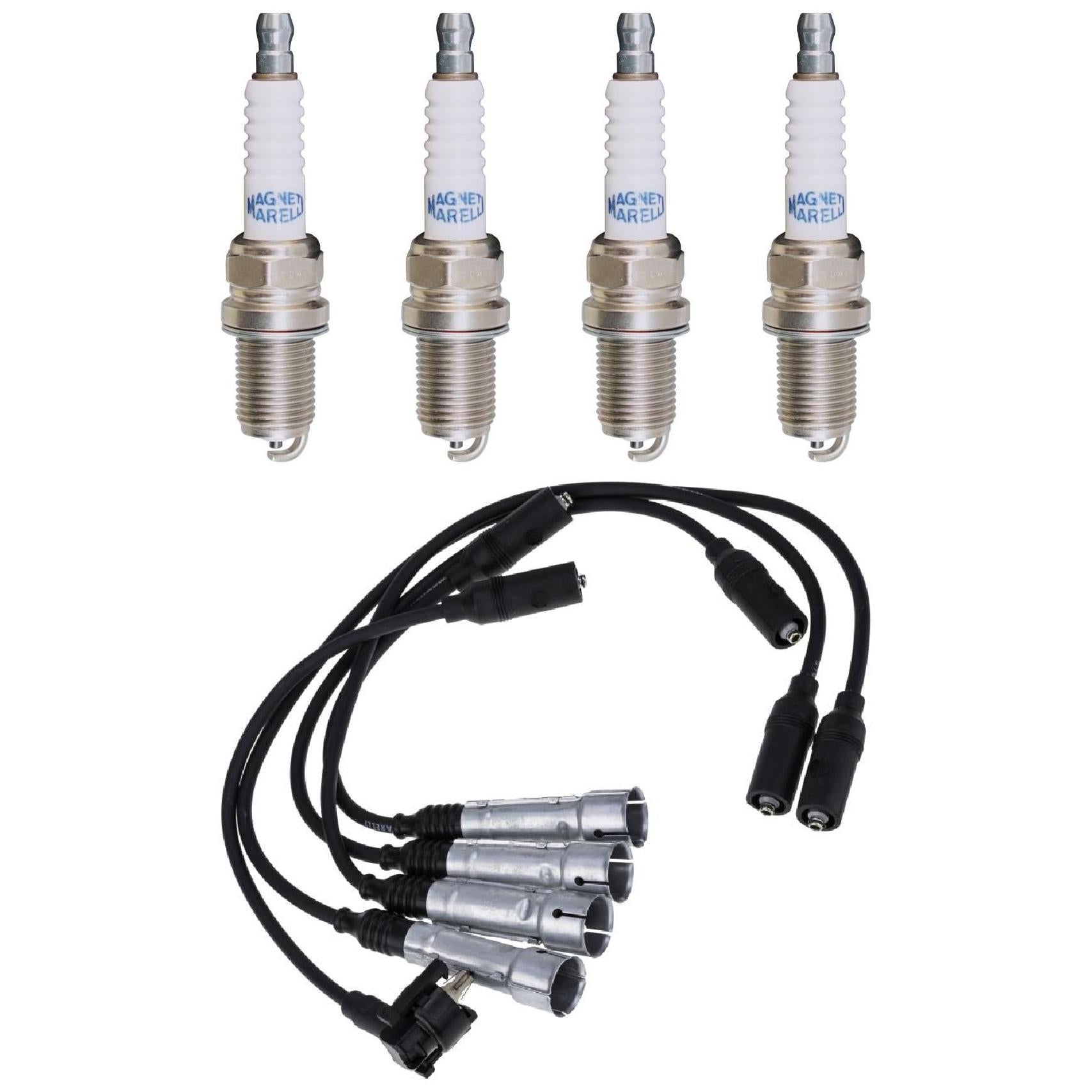 Kit 4 Vela Ignição e Cabo Vela - Magneti Marelli - CVMV0902 / F5TCMM - (1)