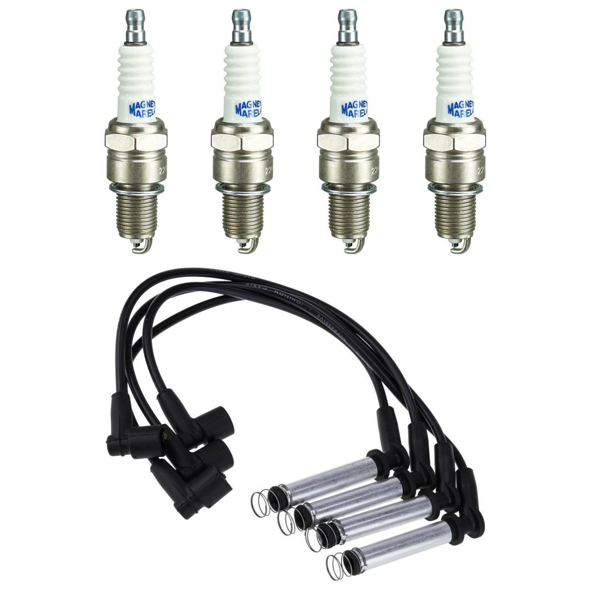 Kit 4 Vela Ignição V-Form e Cabo - Magneti Marelli - CVMG9002 / F6RFMM - (1)