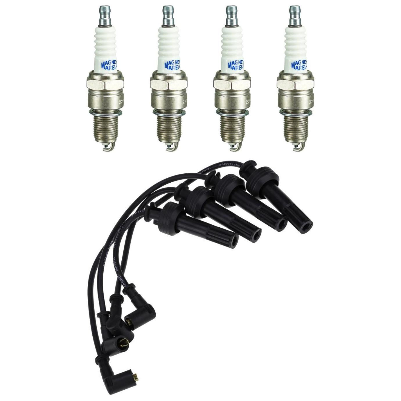 Kit 4 Vela Ignição V-Form e Cabo - Magneti Marelli - CVMT5602 / F6RFMM - (1)