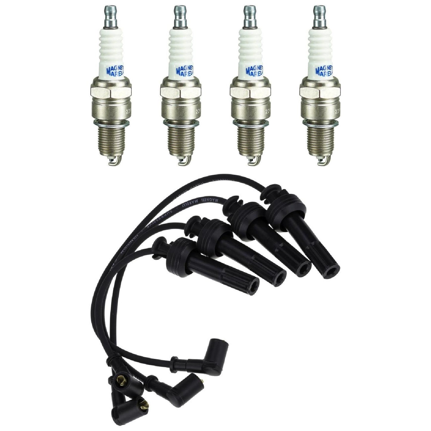 Kit 4 Vela Ignição V-Form e Cabo - Magneti Marelli - CVMT5702 / F6RFMM - (1)