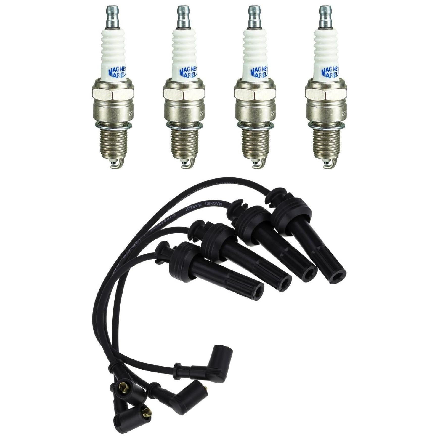 Kit 4 Vela Ignição V-Form e Cabo - Magneti Marelli - CVMT5702 / F6RFMM - (1)
