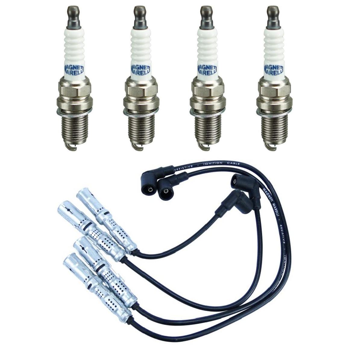 Kit 4 Vela Ignição MultiE e Cabo Magneti Marelli - CVMV2802 / K5RBJYMM10 - (1)