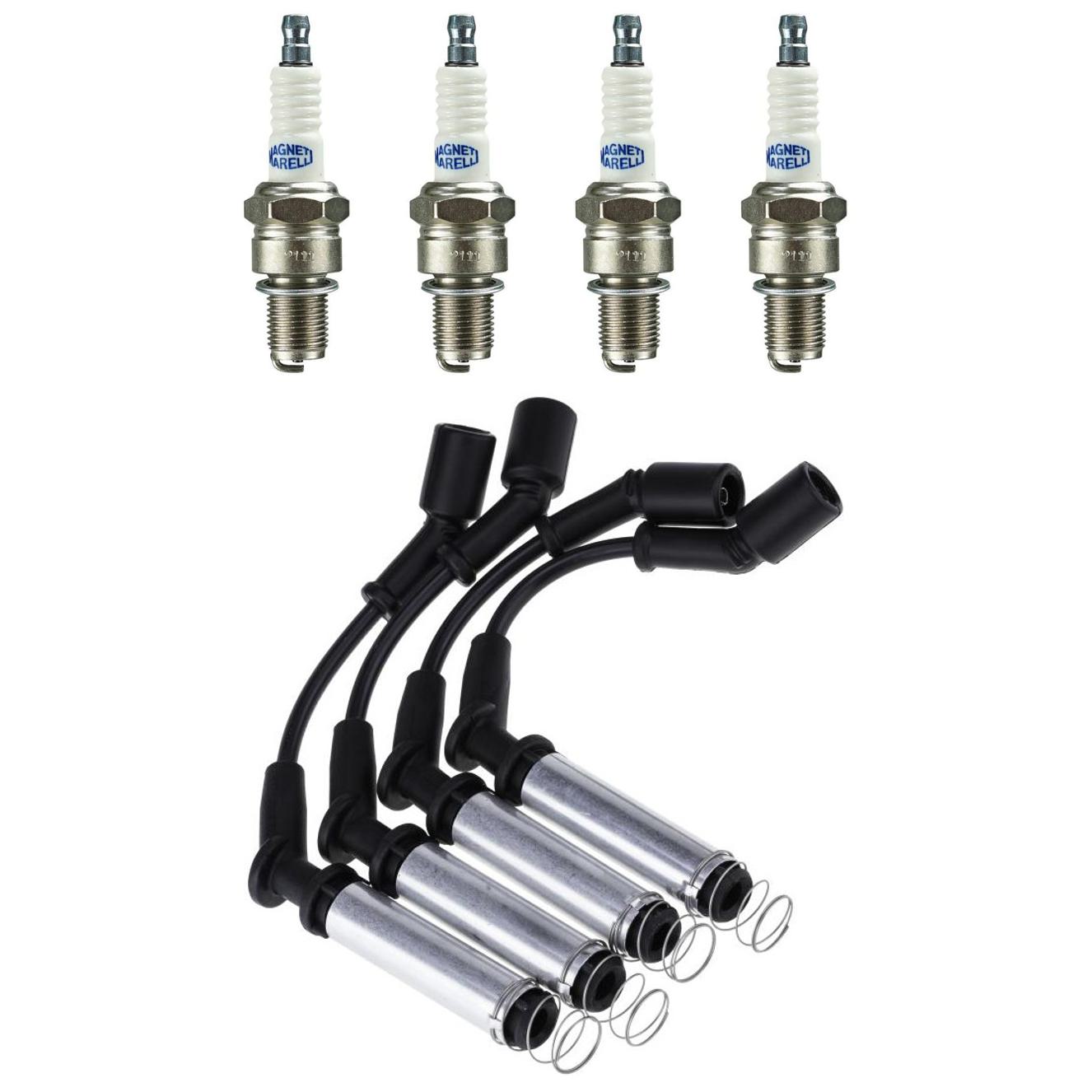 Kit 4 Vela Ignição e Cabo - Magneti Marelli - CVMMG101 / F8RCMM - (1)