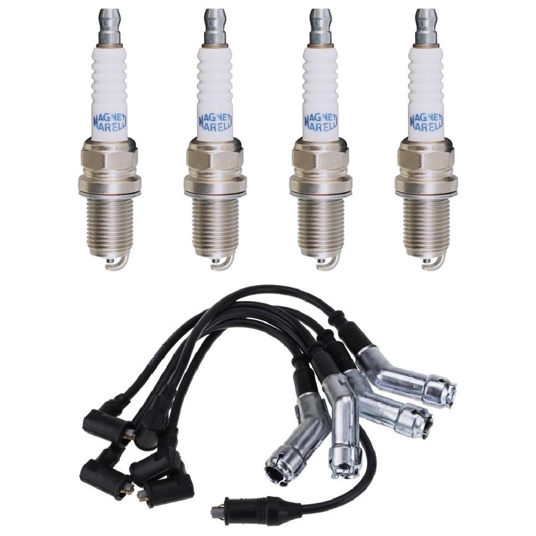 Kit 4 Vela Ignição V-Form e Cabo - Magneti Marelli - CVMF2702 / K5RF2MM - (1)