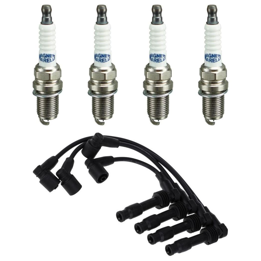 Kit 4 Vela Ignição MultiE e Cabo - Magneti Marelli - CVMG7802 / K6RDYMM - (1)
