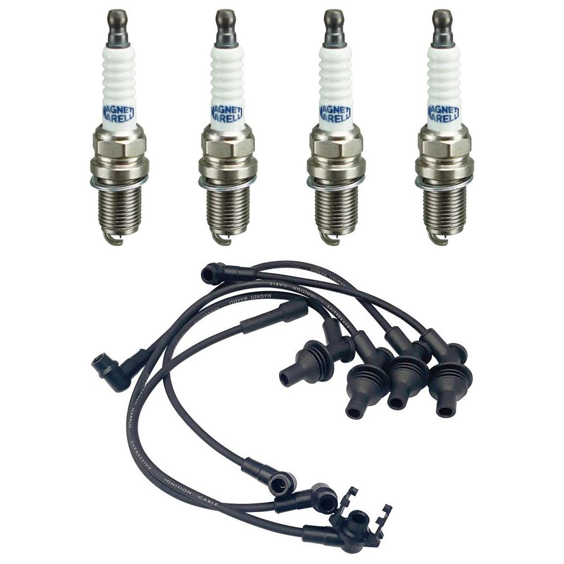 Kit 4 Vela Ignição V-Form e Cabo - Magneti Marelli - CVMR0702 / K6RFMM - (1)