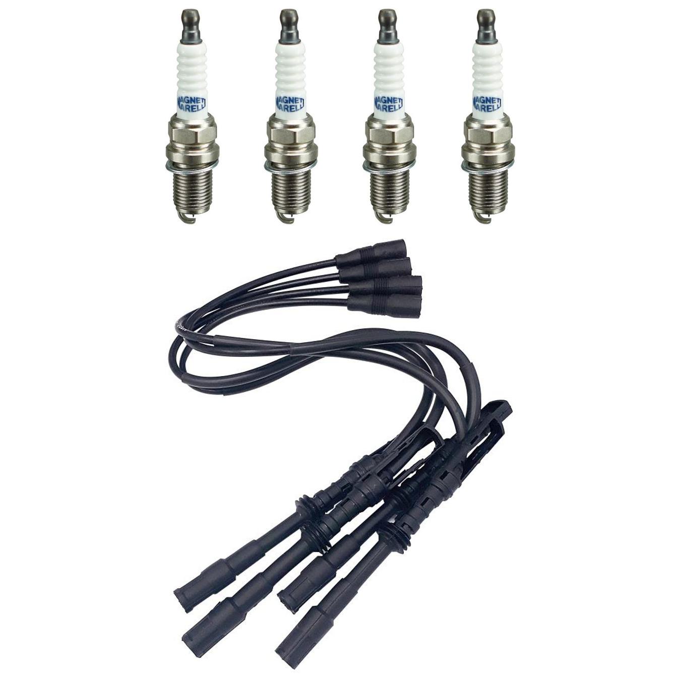 Kit 4 Vela Ignição MultiE e Cabo Magneti Marelli - CVMM7702 / K6RTJYMM10 - (1)