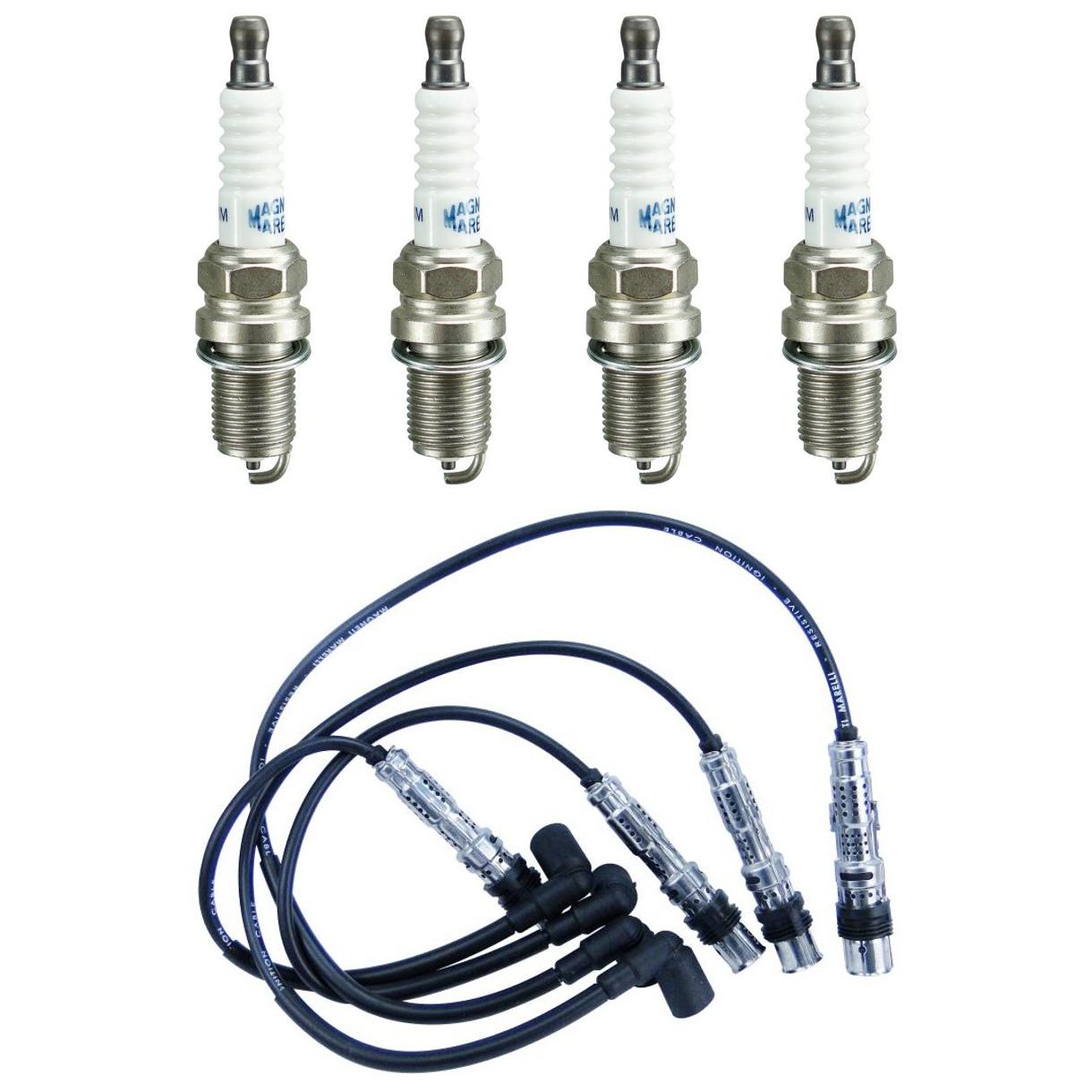 Kit 4 Vela Ignição e Cabo - Magneti Marelli - CVMV4202 / K7RAMM - (1)