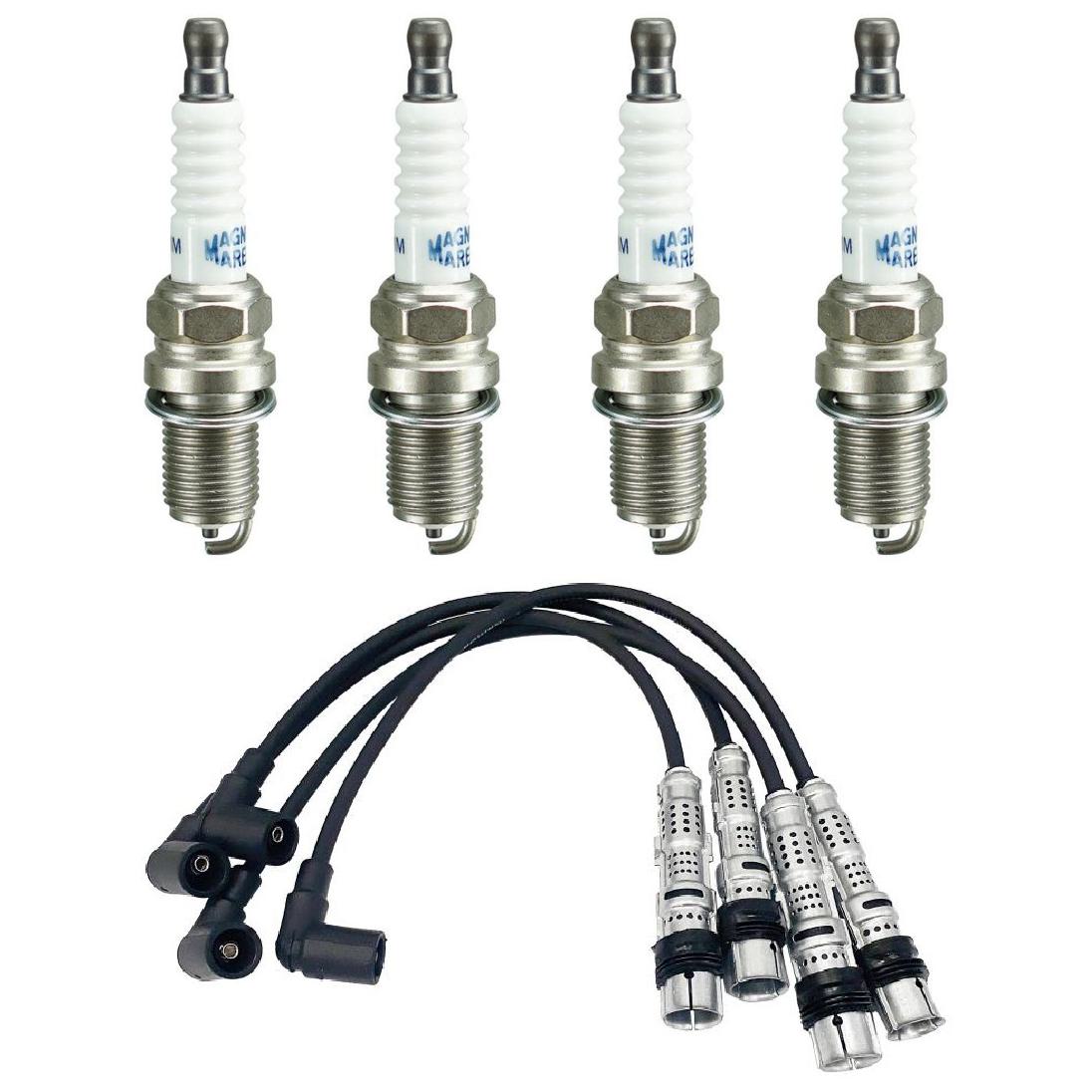 Kit 4 Vela Ignição e Cabo - Magneti Marelli - CVMV3802 / K7RTCMM - (1)