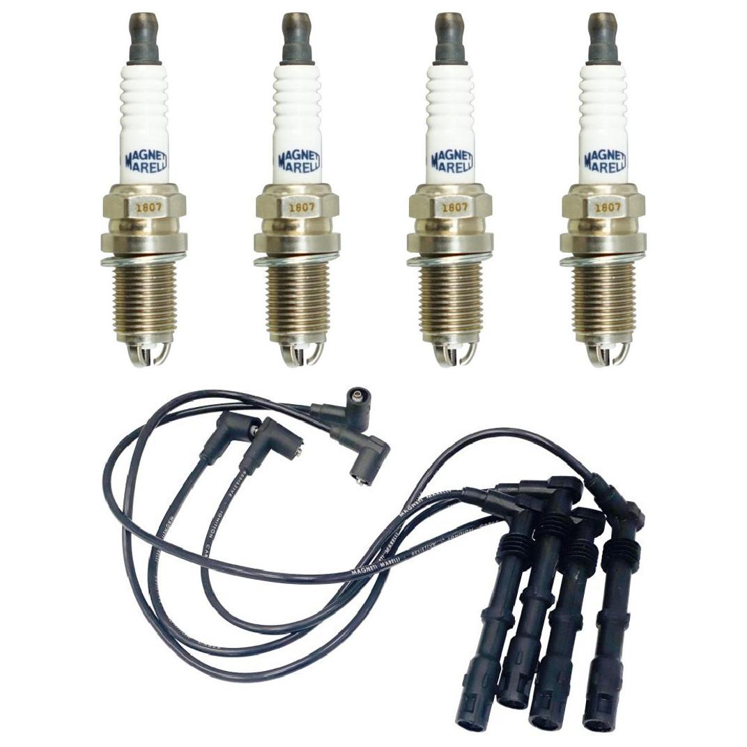 Kit 4 Vela Ignição MultiE e Cabo Magneti Marelli - CVMM5302 / K7RTJYMM10 - (1)