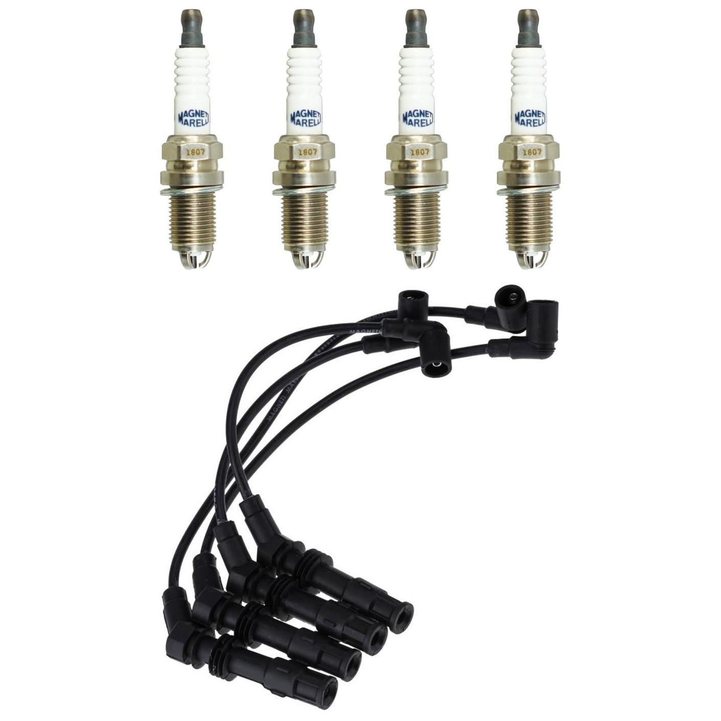 Kit 4 Vela Ignição MultiE e Cabo Magneti Marelli - CVMM9002 / K7RTJYMM10 - (1)