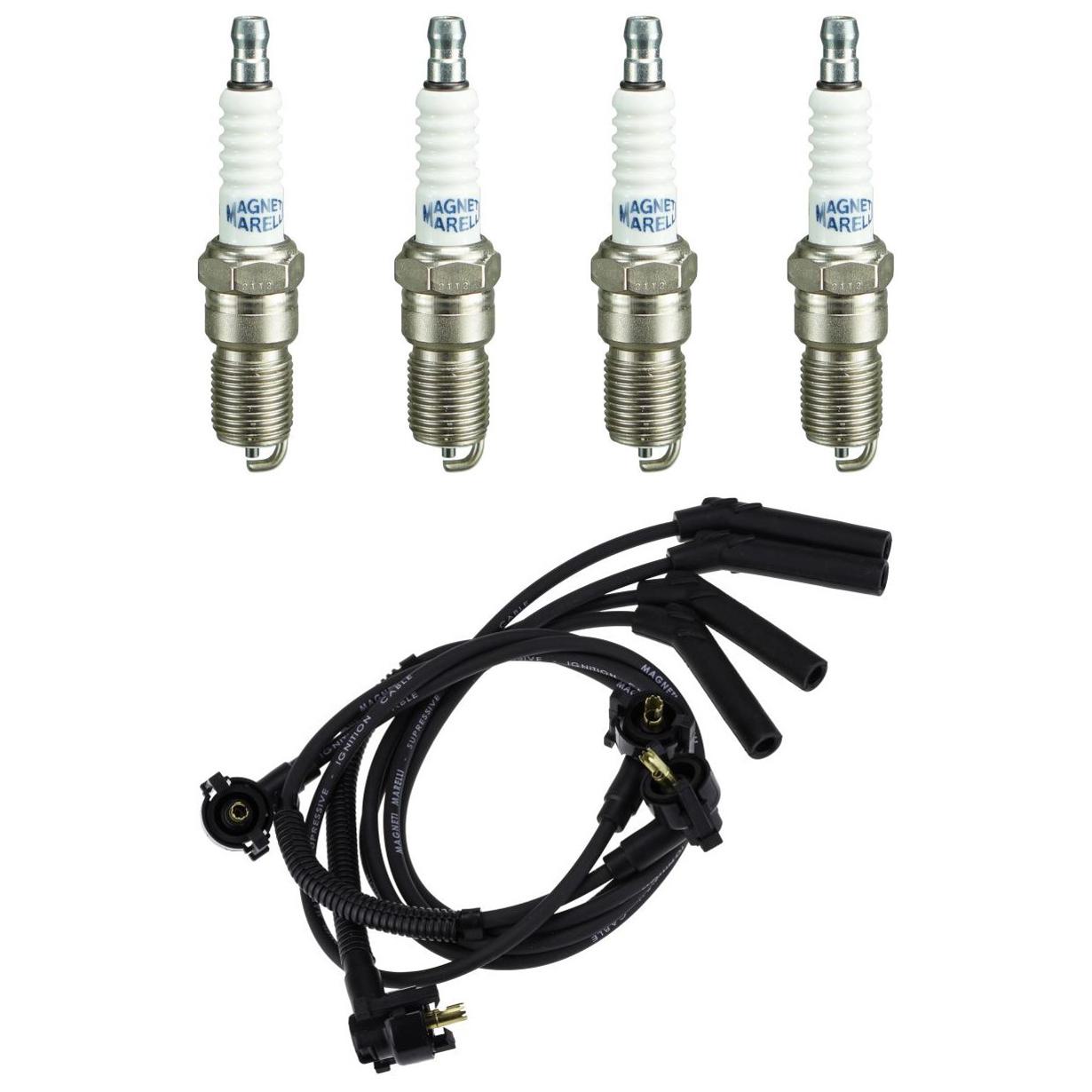 Kit 4 Vela Ignição e Cabo - Magneti Marelli - CVMF0102 / Q5RTCMM-10 - (1)