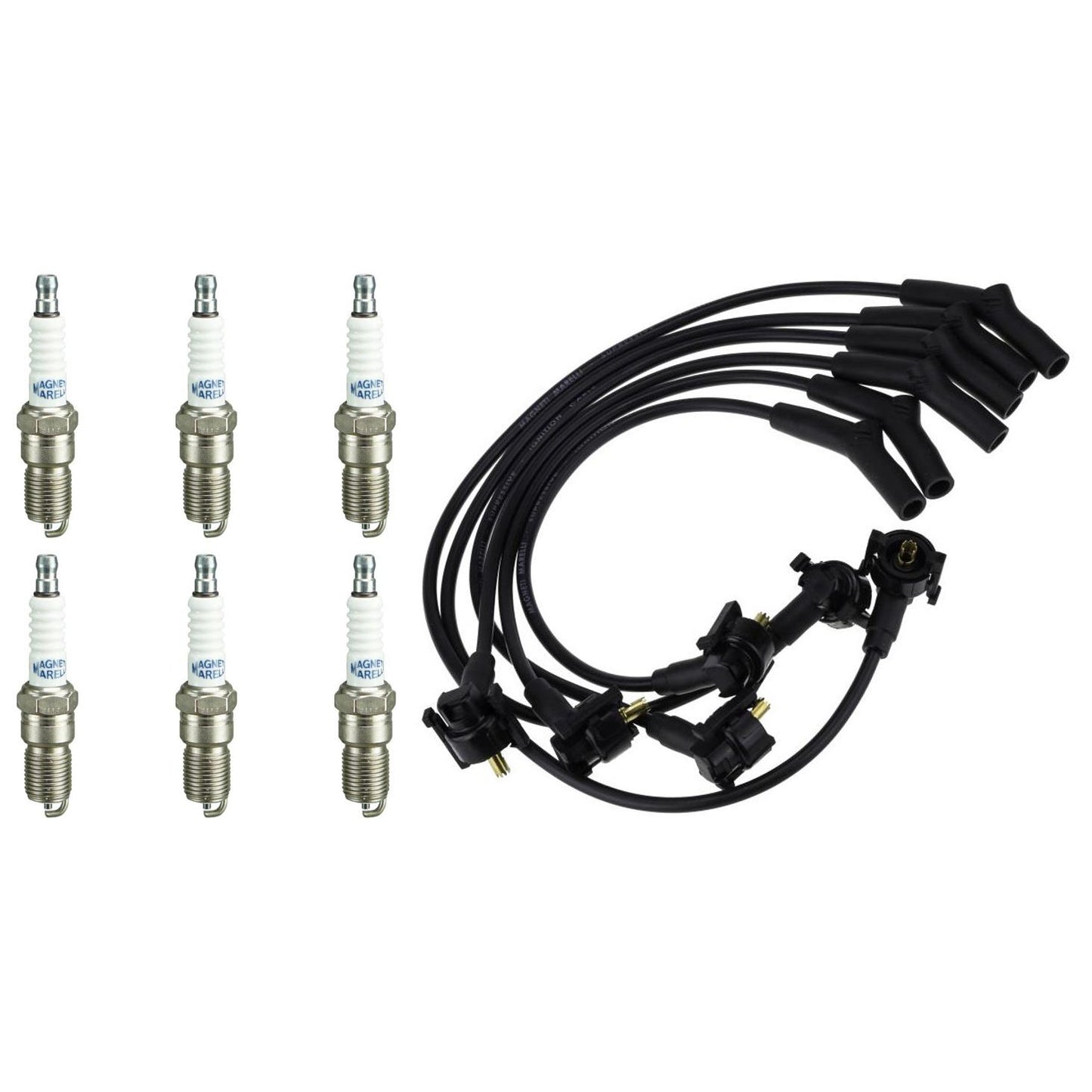 Kit 6 Vela Ignição e Cabo - Magneti Marelli - CVMF1202 / Q5RTCMM-10 - (1)